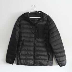 Par Simons Men's Black Sz M Oversized‎ Pocket Hooded Puffer Lightweight Jacket